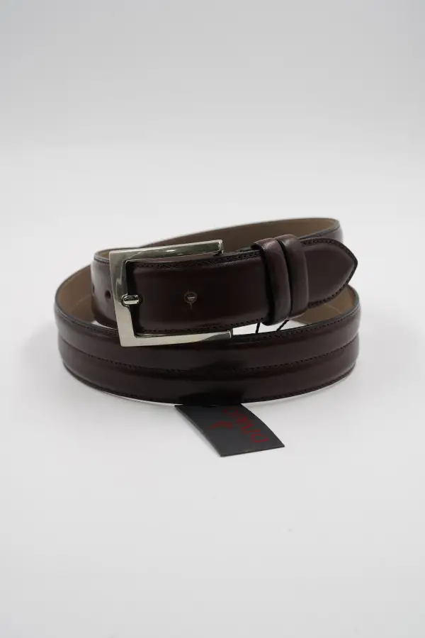 Genuine Leather Classic Brown Patterned Suit Belt