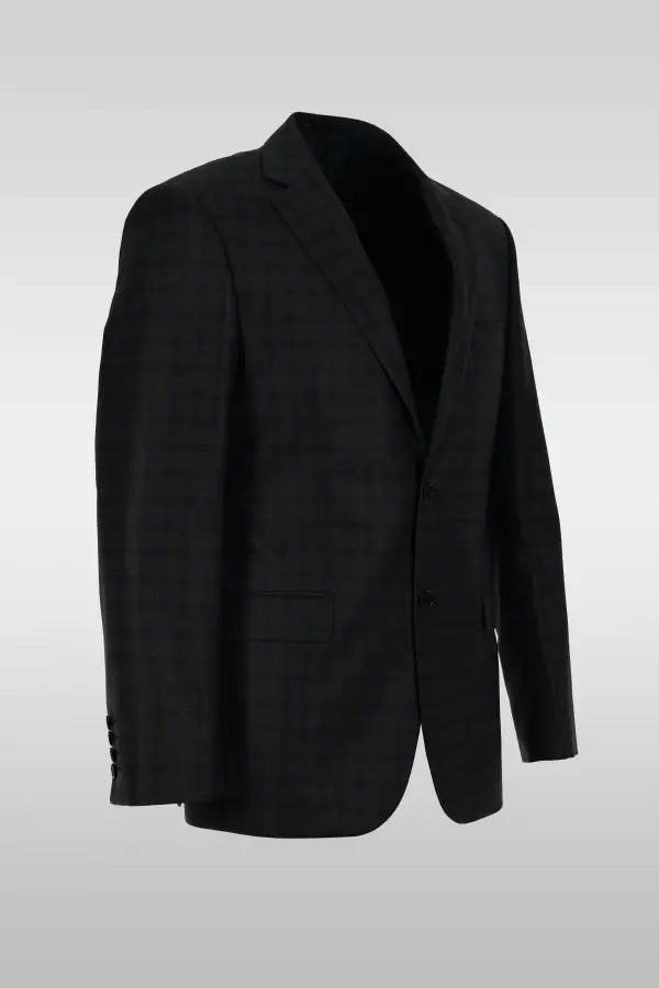 Dark Gray Checkered Suit