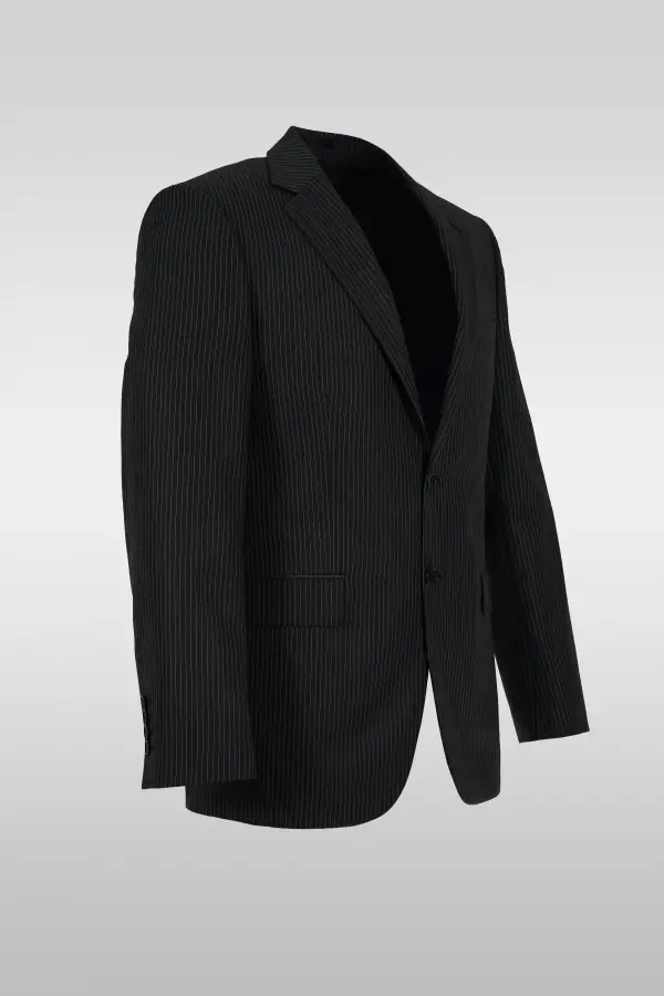 Dark Gray Striped Suit