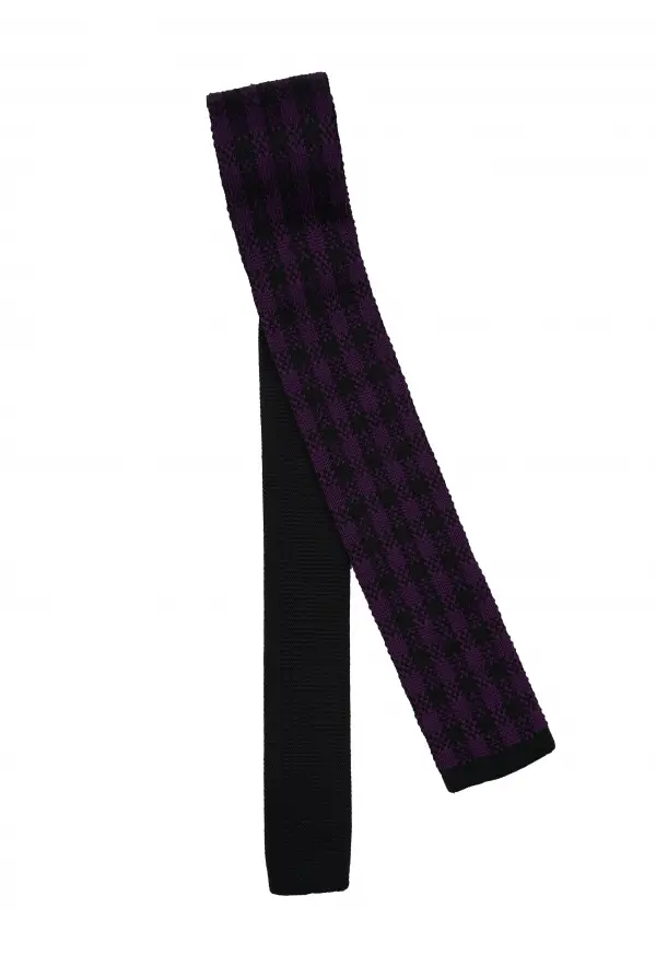 Black Purple Patterned Tie
