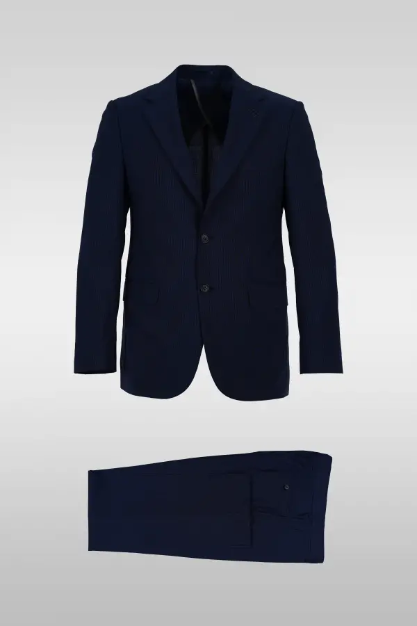 Navy Striped Suit