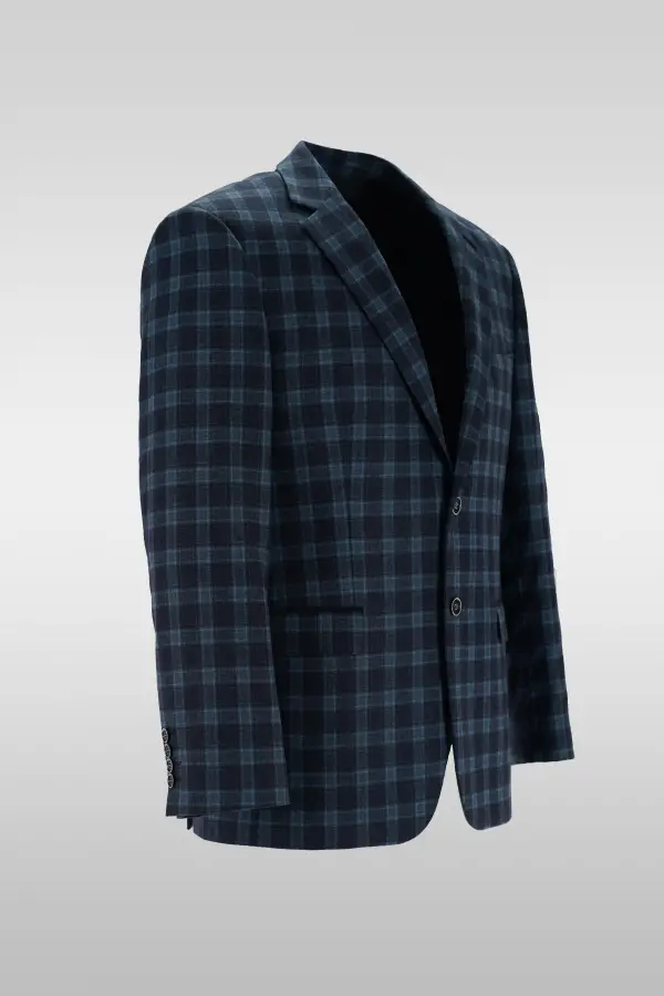 Dark Blue Check Jacket