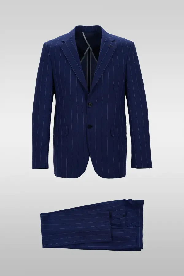 Light Navy Striped Suit