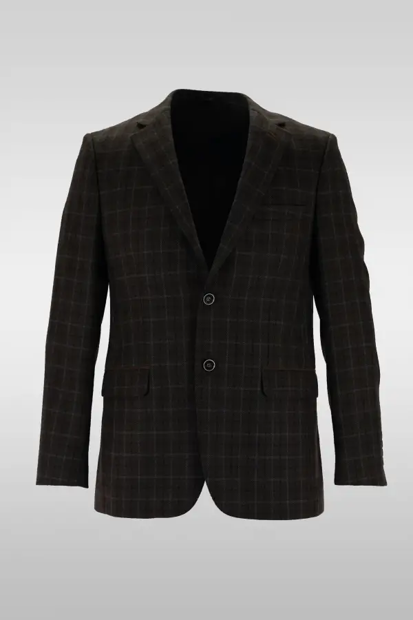 Dark Brown Check Jacket