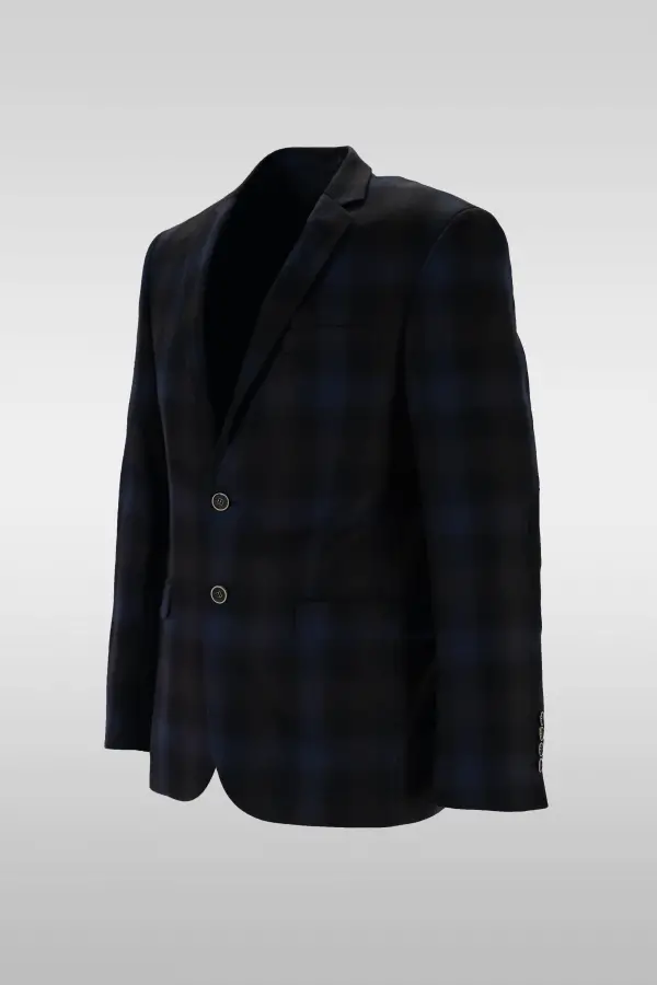 Black Blue Check Jacket