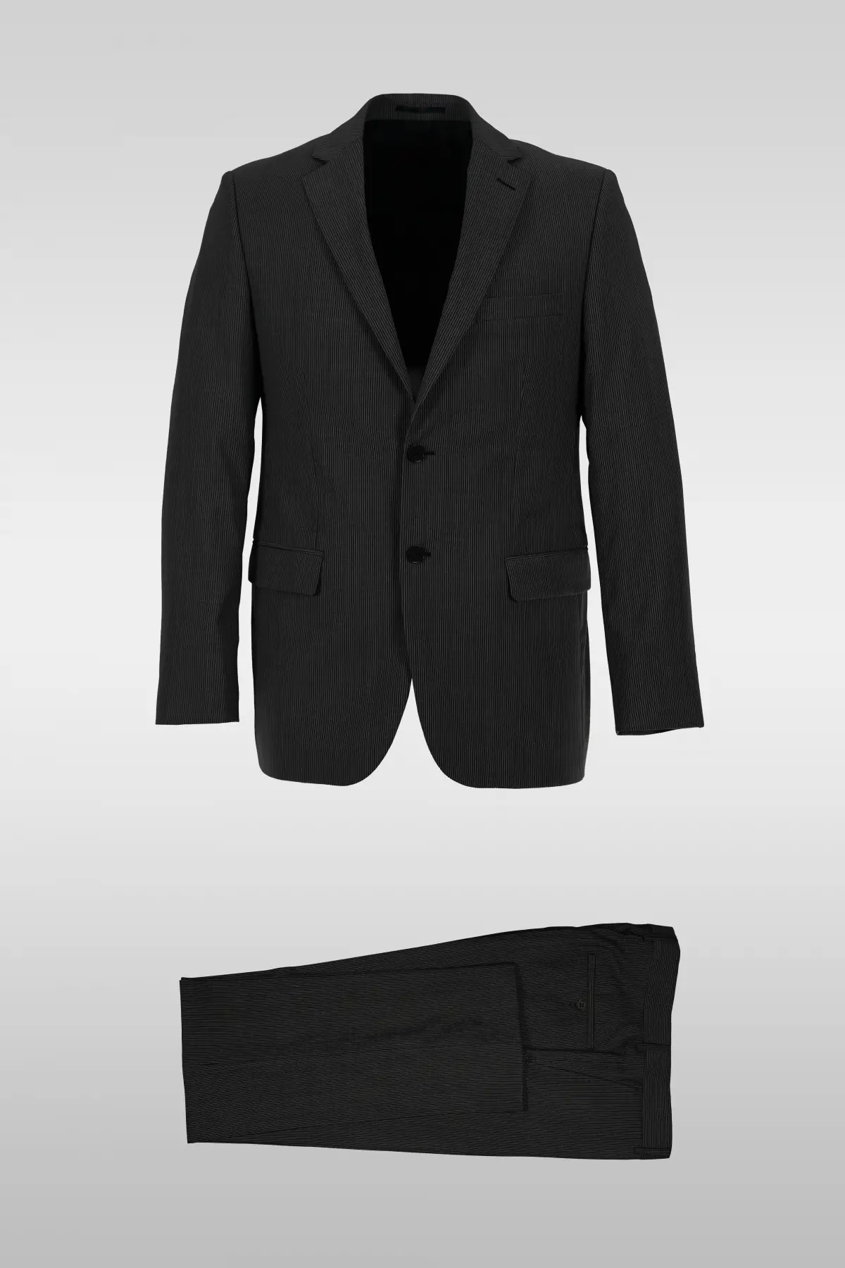 Dark Gray Striped Suit