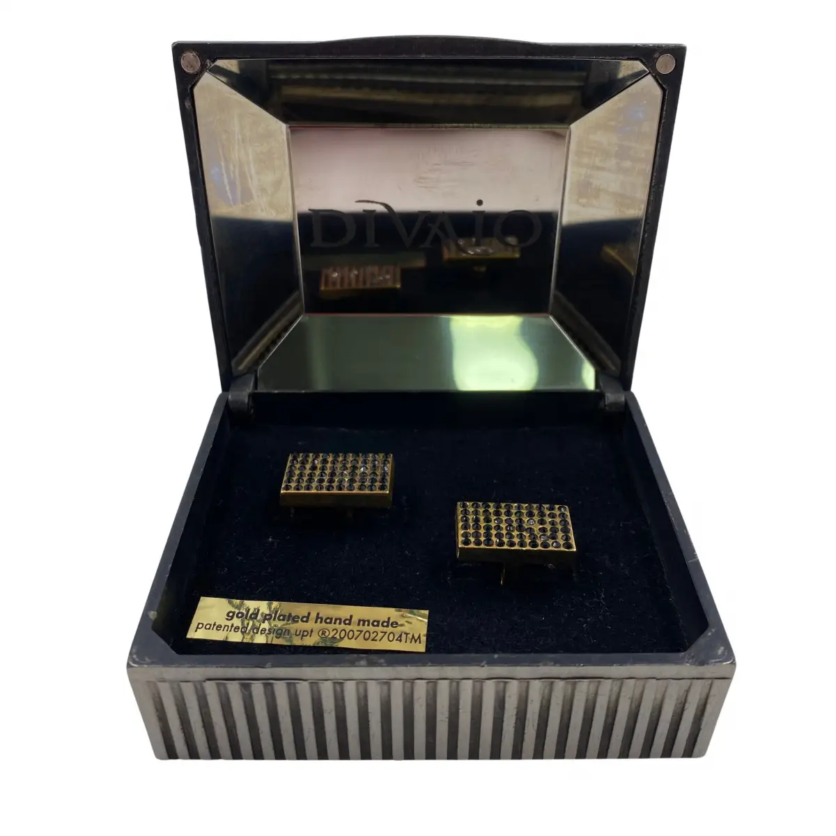 Black Patterned Gold Cufflinks