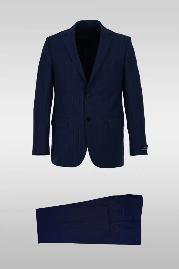 Navy Striped Suit