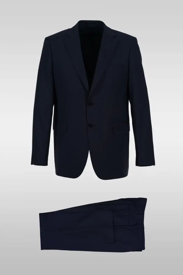 Navy Blue Patterned Suit
