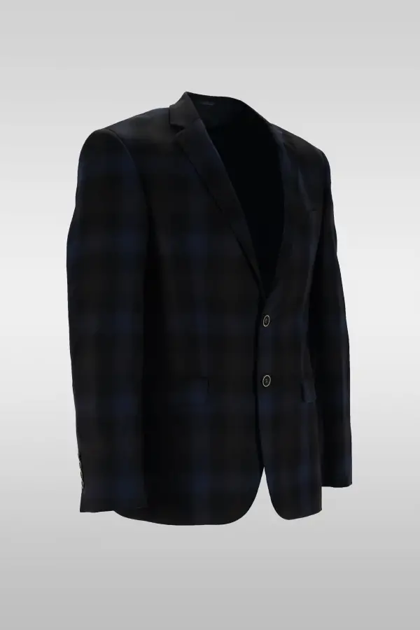 Black Blue Check Jacket