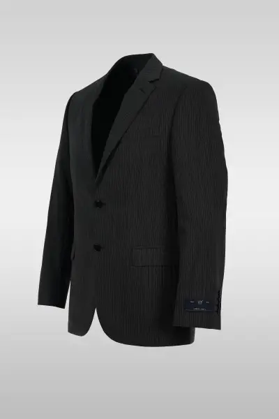 Dark Gray Striped Suit