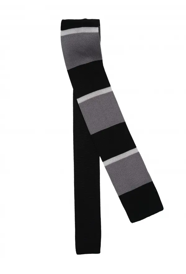 Black Gray Patterned Tie