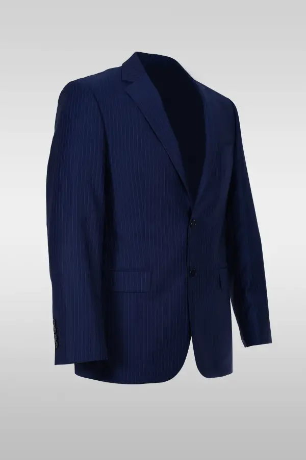 Striped Navy Blue Suit