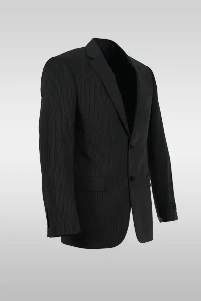 Dark Gray Striped Suit