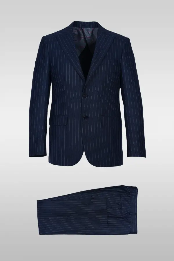 Navy Striped Suit