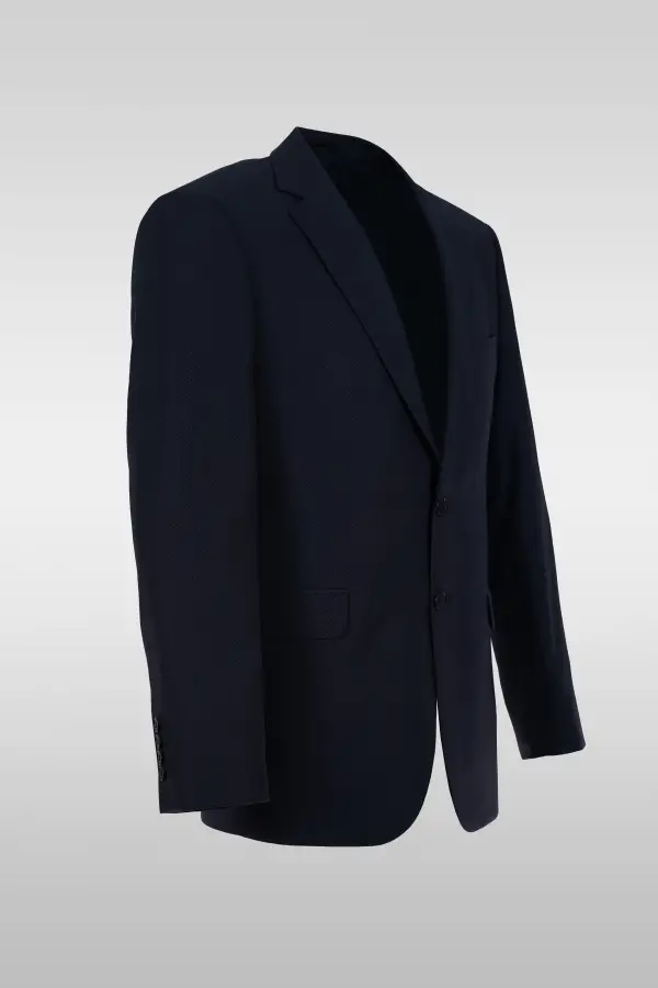 Navy Blue Patterned Suit
