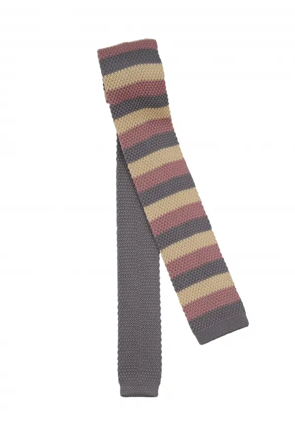 Gray Striped Tie