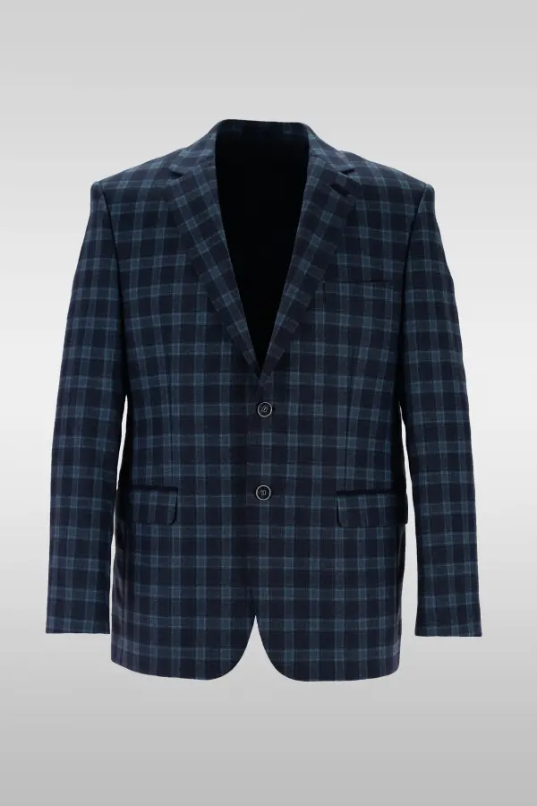 Dark Blue Check Jacket