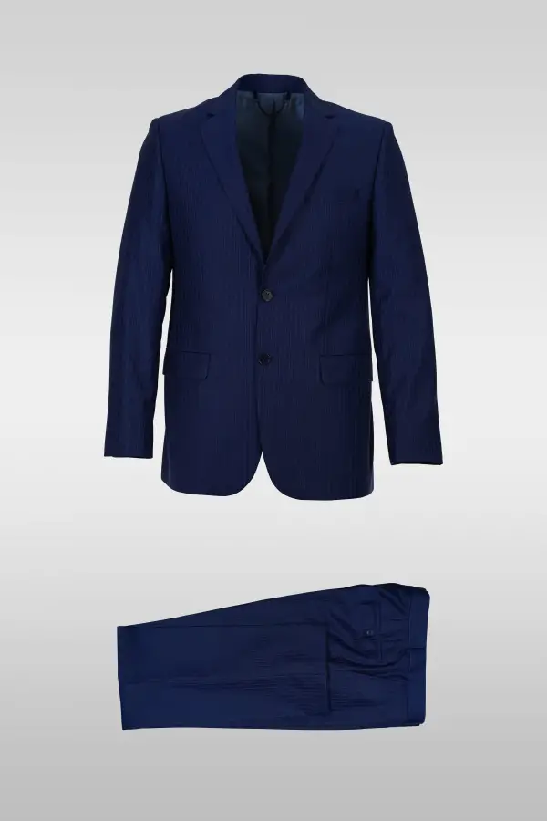 Striped Navy Blue Suit