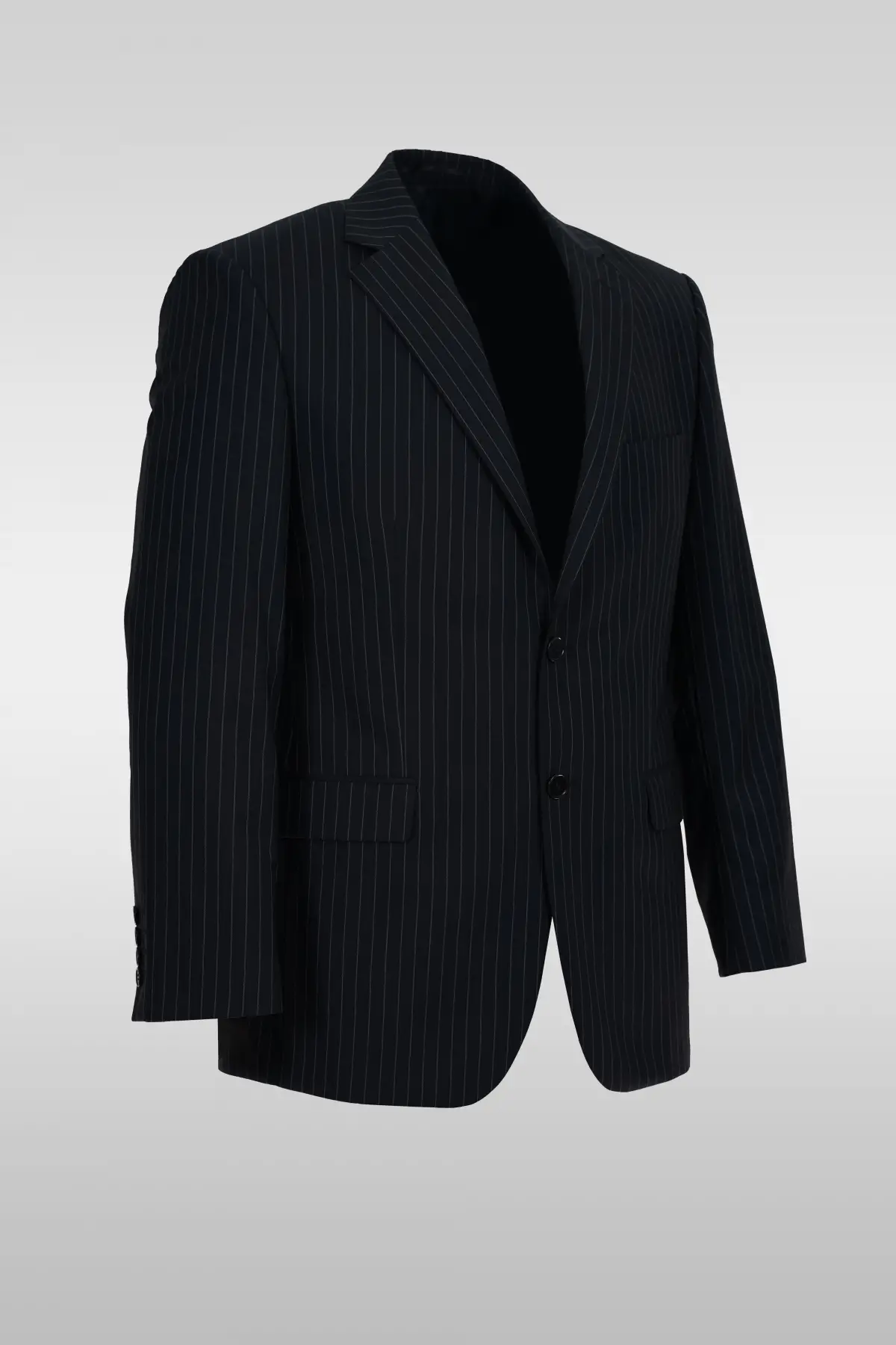 Dark Gray Striped Suit
