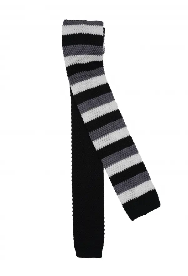 Black and White Patterned Tie