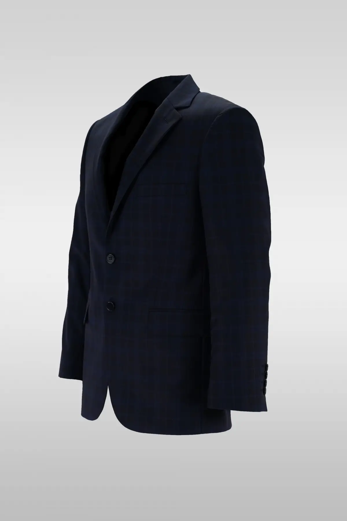 Navy Checkered Jacket