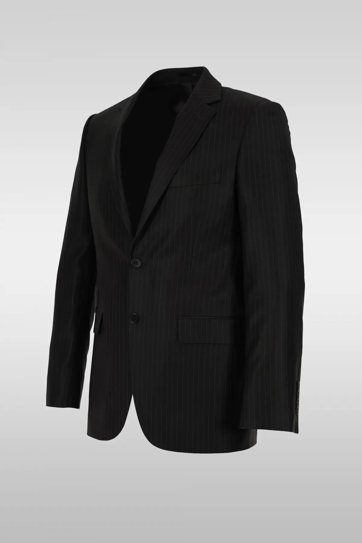 Dark Gray Striped Suit