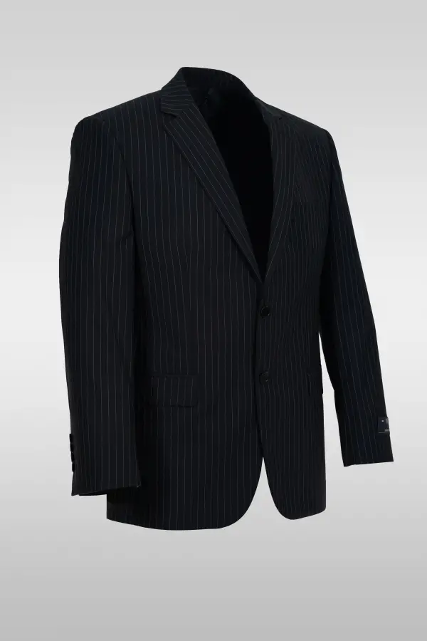 Dark Gray Striped Suit