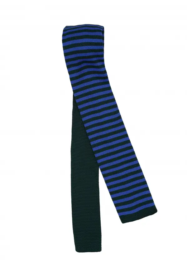 Dark Green Blue Patterned Tie