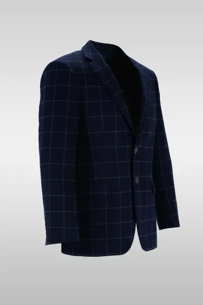 Navy Checkered Jacket