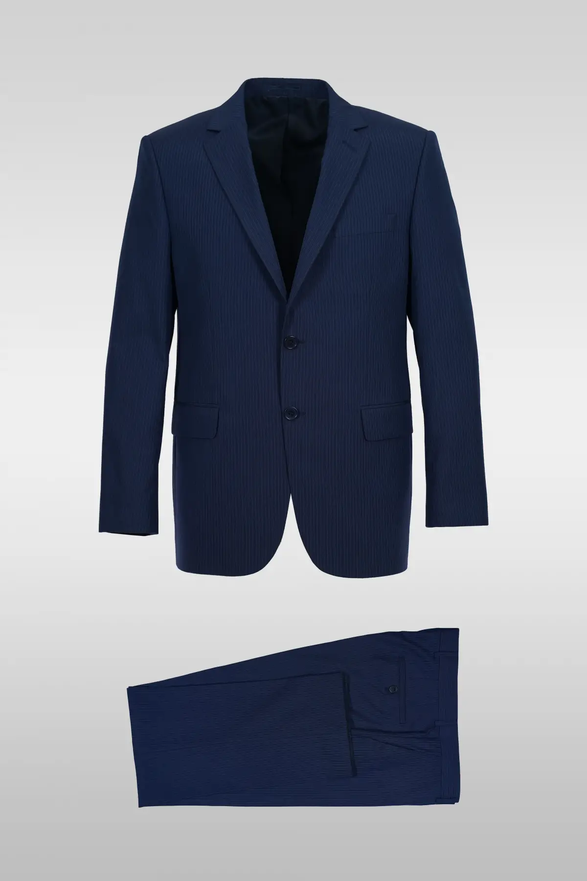 Striped Navy Blue Suit
