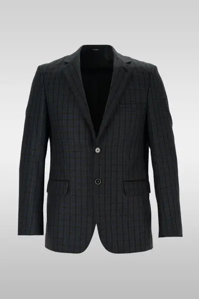 Dark Gray Checkered Patterned Jacket