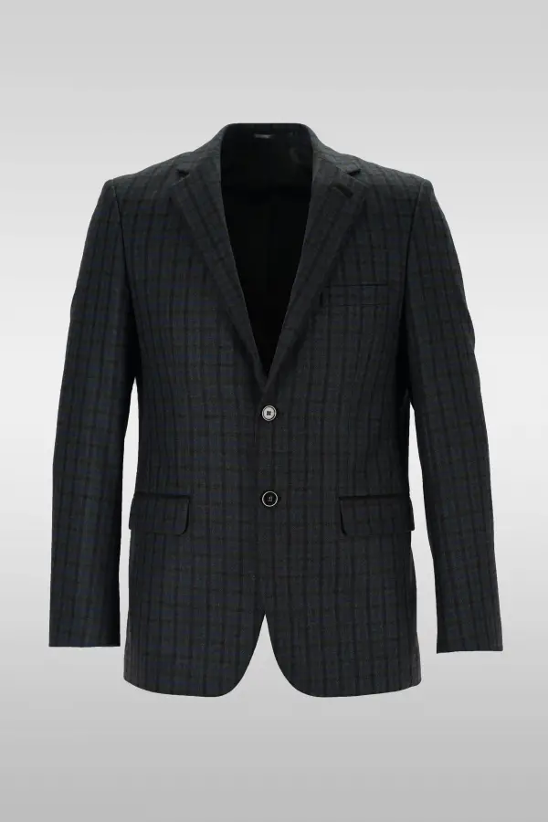 Dark Gray Checkered Patterned Jacket