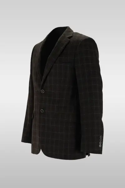 Dark Brown Check Jacket