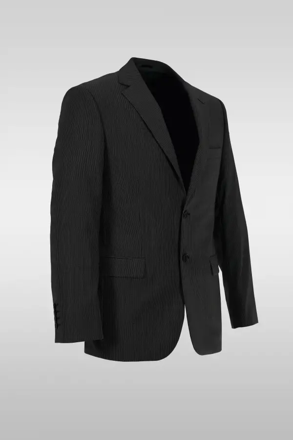 Dark Gray Striped Suit