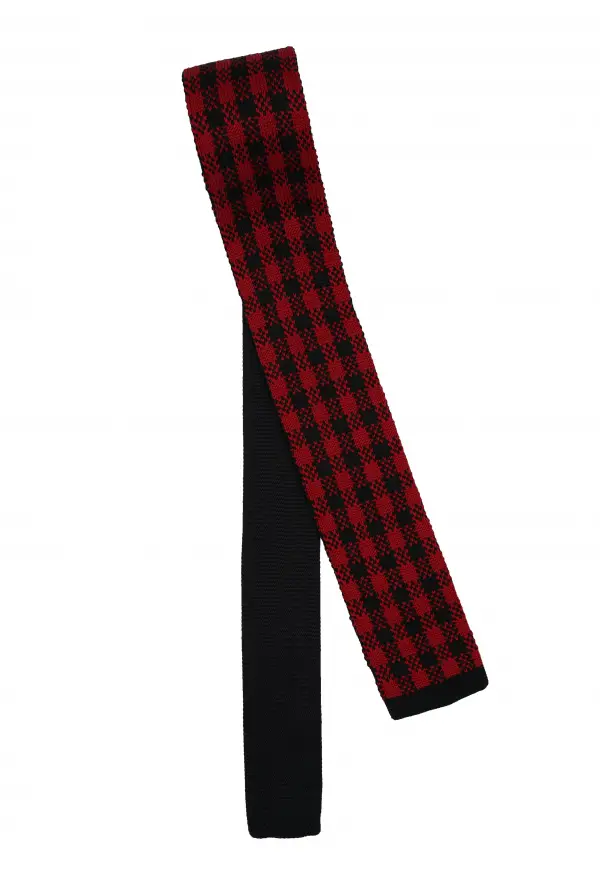 Red Black Patterned Tie