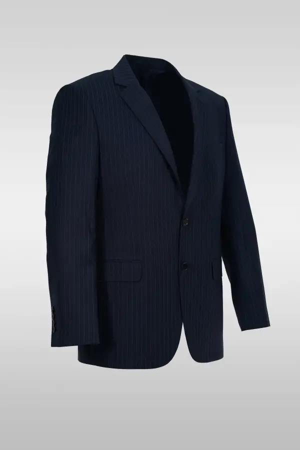 Striped Navy Blue Suit