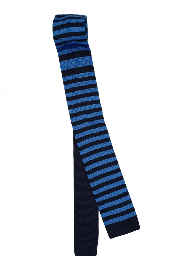 Navy Blue Patterned Tie