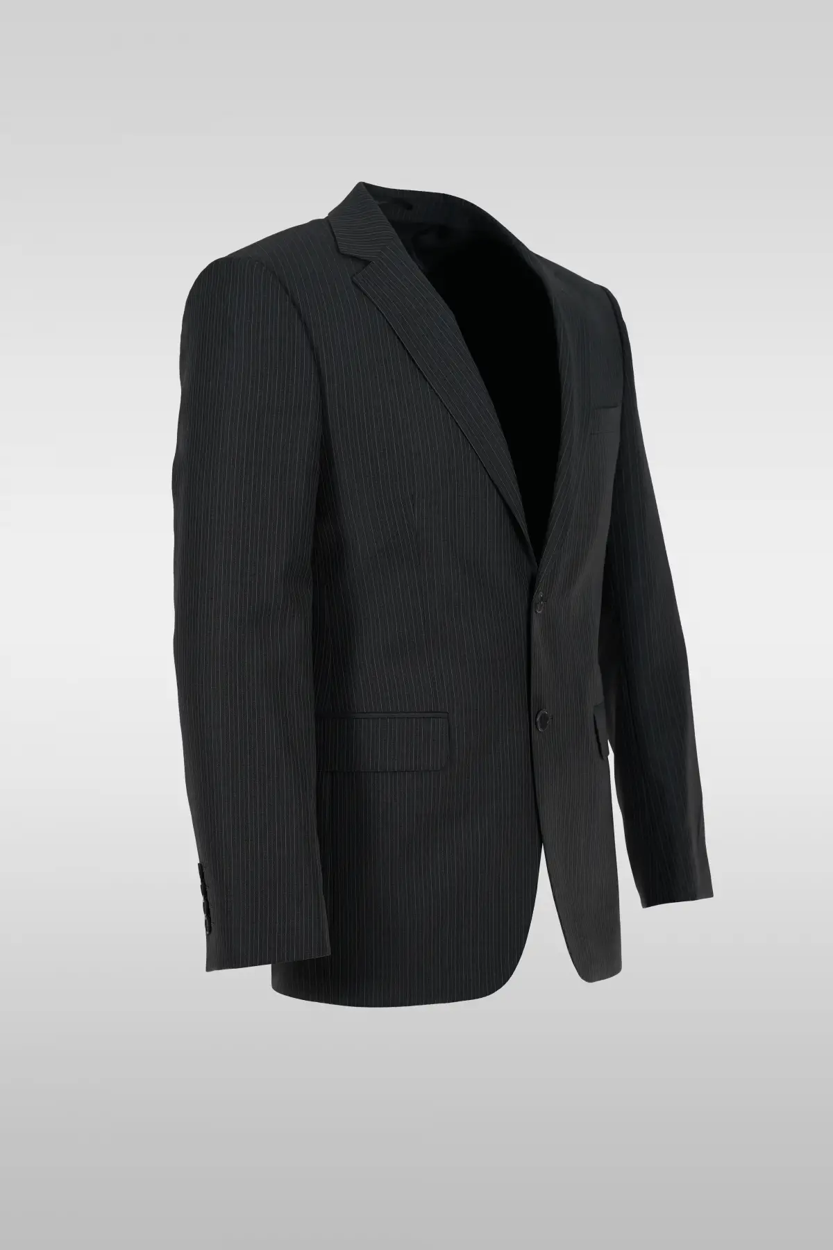 Dark Gray Striped Suit