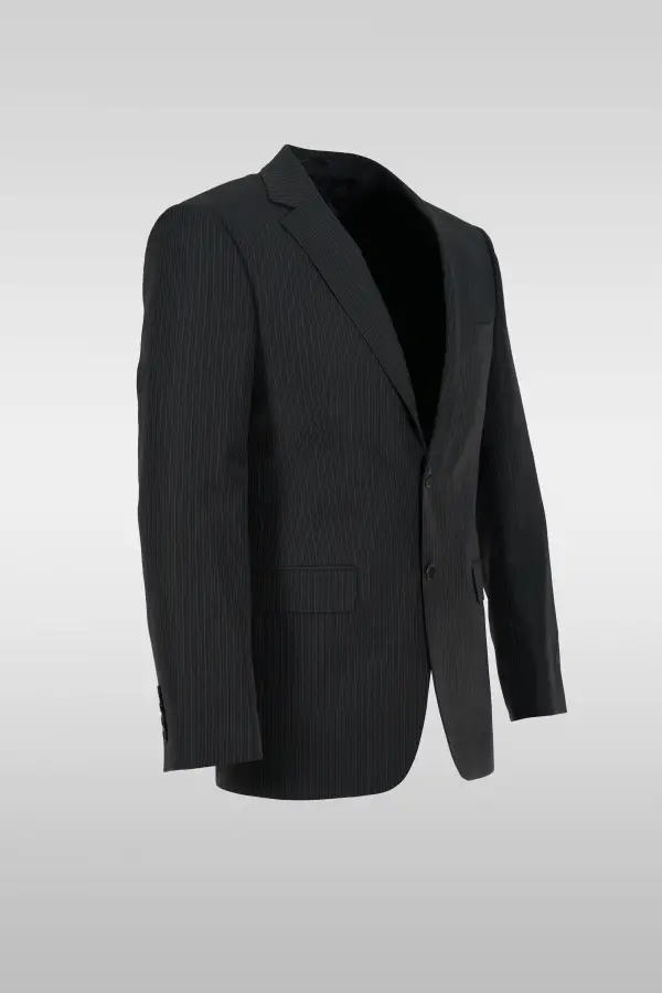 Dark Gray Striped Suit