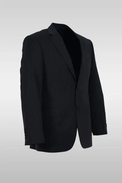 Dark Gray Striped Suit