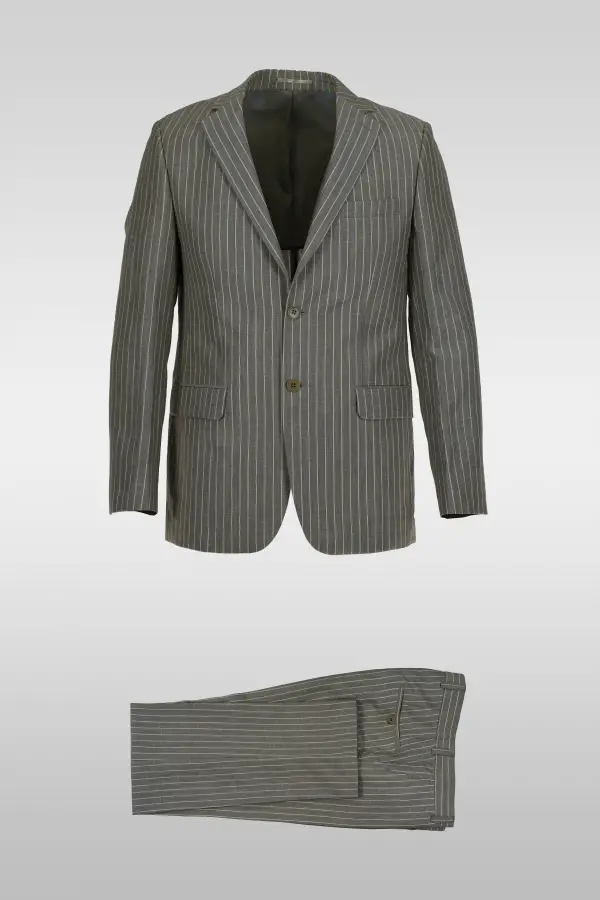 Light Gray Striped Suit