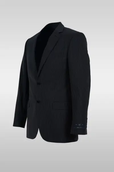 Dark Gray Striped Suit